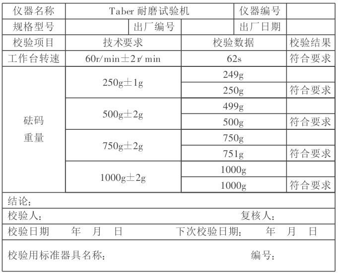 校验记录表